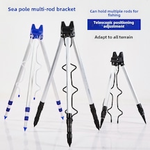 Xiyyadms Küçük Siyah Alüminyum Deniz Çubuğu Tripodu - Uzun Atış İçin Uzatılabilir Konumlanabilir Sabitlenebilir Tutucu