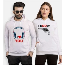 Tshirthane I Love You I Know Sevgili Kombinleri Kapüşonlu Kombin