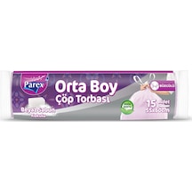 Büzgülü Çöp Torbası Beyaz Sabun Kokulu Orta Boy 15'li