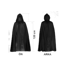 Siyah Uzun Pelerin 120 Cm Kapüşonlu Cosplay Ve Parti Kostümü Bx40