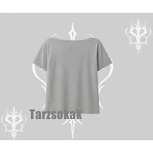 Startmore Startmore Kayık Yaka Tshirt Japon Mutfağı Umami Temalı Baskılı Gri