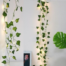 Cajuart Dekoratif Büyük Yapraklı 2 Metre Sarmaşık Çiçek Led Işık