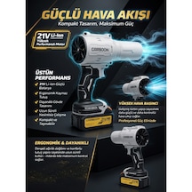 32.000 Rpm 21v Yüksek Performanslı Motor 300w 12000mah Kablosuz Hava Üfleyici Turbo Fan Bahçe & Araç Kurutma, Toz Temizleme Gri
