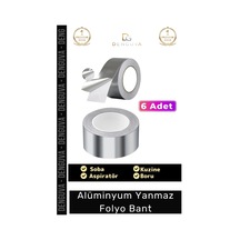Özel Suya Sıcaklığa Dayanıklı Tamir Soba Boru Yama Alüminyum Yanmaz Folyo Bant 45mm - 5mt - 6 Adet