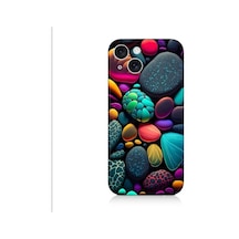 Apple Uyumlu iPhone 15 Plus Artx Kırmızı Doğa Taşlar Desenli Silikon Kılıf