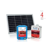 Puhu Ecos Güneş Enerjili Elektrikli Çit Cihazı 4 Joule 40w Panel + 12v/24ah Jel Akü