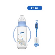 Wee Baby Klasik Kulplu Pp Biberon 270 Ml - Mavi Temizleme Seti