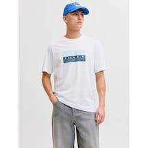 Jack & Jones Jack&jones Jcofusion Dots Print Tee Erkek T-shirt 12289863 Beyaz
