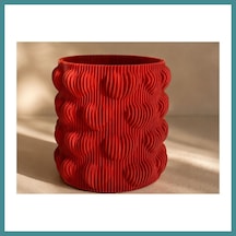 Trendexa 3d Baskı Kalpli Dekoratif Vazo - Modern Çiçeklik Ve Masaüstü Süsü-kırmızı Mac