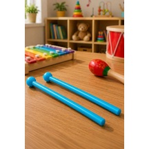 Midex Orf-tfk-20lbl Açık Mavi Çocuk Davulu Tokmağı Ritim Çubuğu Örf Aleti 23 Cm Karbon Fiber