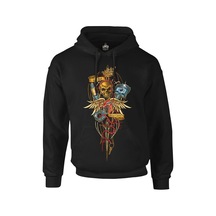 Motosiklet - Heartbeat Siyah Erkek Fermuarsız Kapşonlu