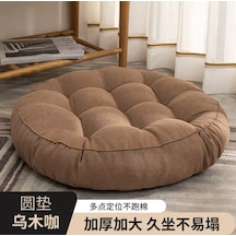 Gri Yer Koltuk Minderi Yastık Yuvarlak Büyük Yastıklar 55cm-2 Ekru