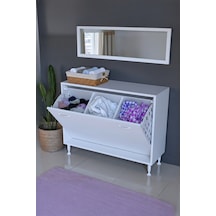 Eliusta Sare 90 Cm Beyaz Sepetli Banyo Dolabı,mutfak Dolabı 90x75x32,5 Cm Oyuncak Sepeti Çok Amaçlı Dolap Beyaz