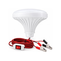 12v Anahtarlı Seyyar Lamba 2 Metre Kablolu Akü Maşalı 24w Beyaz Led Ampul Dc 12 Volt Aküler İçin