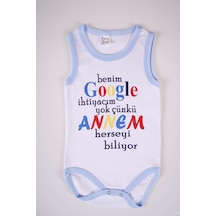 Yeni Sezon Google Annem Yazılı Pamuk Bebek Badi Zıbın 001