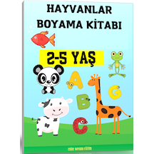 Hayvanlar Boyama Kitabı (2-5 Yaş)