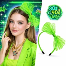80 Ler 90 Lar Neon Yeşil Dantel Taç Fiyonklu 5264 "