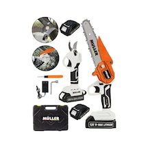 Pro Müller Shark 1800 Çelik Şanzuman Çift Akülü 17 Cm Dal Budama Ve 32 Mm Dal Kesme Makinesi Seti