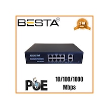 10 Port Gigabit Poe Switch 10/100/1000 Mbps 8 Port Poe Bst1020g