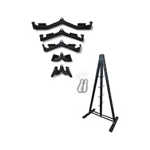 5 Li Metal Mag Aparat Seti Ve Depolama Standı - Lat Pulldown Bar - Fitness Aparat
