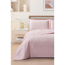 Prag Elyaf Dolgulu Çift Kişilik 240x260 Cm Yatak Örtüsü Pudra Pudra
