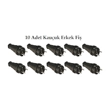 10 Adet Topraklı Kauçuk Erkek Fiş