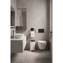Kare Yapışkanlı Açık Tuvalet Kağıtlığı Wc Kağıtlık Tutucu Siyah Ks-001 16.5 x 12.2 x 11.2 CM