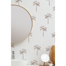 MSticker Palmiye Ağacı Şeffaf Uygulaması Kolay Duvar Cam Sticker Seti
