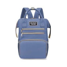 Novahub Dino Desenli Çok Cepli Bebek Sırt Çantası - Mavi Altın Altın