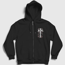 Presmono Unisex Skulls Black Sabbath Fermuarlı Kapüşonlu Sweatshirt Siyah