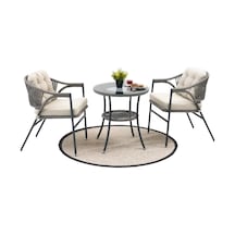 Home Damla Bahçe Bistro Masa Takımı - Antrasit - 70x70x73 Cm Diğer
