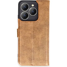 Newface Realme C63 Kılıf Trend S Plus Kapaklı Kılıf - Taba