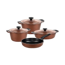 Oms Triana 7 Parça Granit Döküm Tencere Seti Bronz 3536