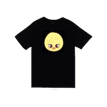 Stoned&Fame Stray Kids Skzoo Bbokari Karakter Baskılı Unisex %100 Pamuk Siyah T-shirt SIYAH