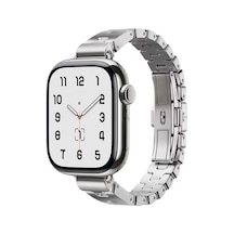 Apple Watch 40mm Uyumlu Kordon Modern Şık Tasarım Gümüş