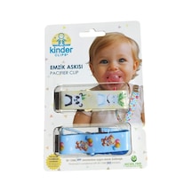 Bebek Emzik Askısı, 2'li Set, Sevimli Hayvan Desenli, Plastik Klipsli, Nikelsiz, En 12586:2025 Standartlarına Uygun Çok Renkli