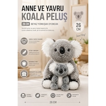 26 Cm Gri Anne Ve Yavru Koala Peluş Oyuncak Yumuşak Dekoratif Çocuk Odası Uyku Arkadaşı