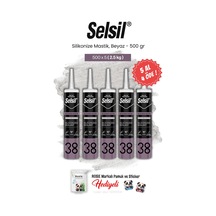 Selsil 5 Al 4 Öde Silikonize Mastik, 500 Gr, Beyaz Ve Rosie Pamuk