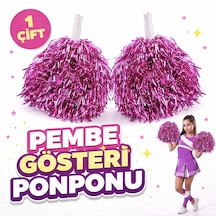 1 Çift 2 Adet Pembe Renk 23 Nisan 19 Mayıs 29 Ekim Okul Gösteri Ponponları Ekstra Dolgun Altın Ve Çok Renkli