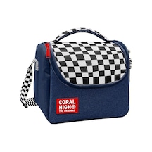 Coral High Erkek Çocuk Lacivert Siyah Beyaz Dama Desenli Isı Yalıtımlı Beslenme Çantası 37134 Beyaz - Lacivert