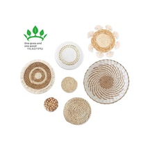 Kosona Bohemian Tarzı El Dokuma Duvar Sepeti Seti - 9 Parça A - Konukevi, Entrance, Salon Dekoru - Doğal Malzeme İle Zengin Kültürel Estetik