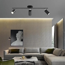 Tr Retro Metal Siyah 3 Lü 180 Derece Hareketli Led Spot Avize Günışığı Ampullü Diğer