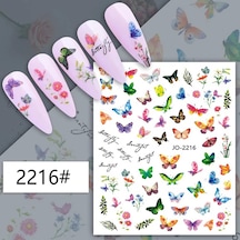 Adanil Renkli Kelebek Yazı Çiçek Sticker J0-2216