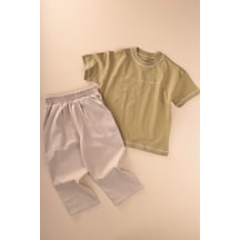 Cigit Pantolonlu T-shirt Takım 2-10 Yaş Olive Yeşil