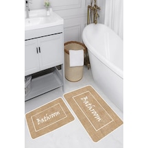 Eliana Home Dijital Baskı 2'li Banyo Paspas Takımı Lna5289 100x60 Ve 60x50 Cm Beyaz