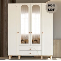 Papatya 4 Kapak Mdf Ayaklı Tasarım Gardırop Aytaşı