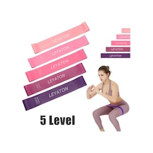 Leyaton 5'li Aerobik Band Latex Aerobik Bandı Pilates Yoga Lastiği