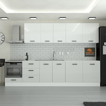 300 Cm Mutfak Dolabı Mdf Kapak Tezgah Dahil Yrkn320 100 Gümüş