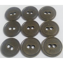 Antik Sarı-kahve Renkli 1.7 Cm. 9 Adet Metal Düğme