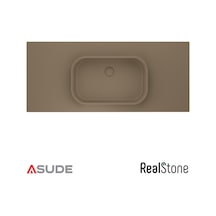 Realstone Pure Etajerli Granit Lavabo 70 50cm Pudra Belirtilmemiş